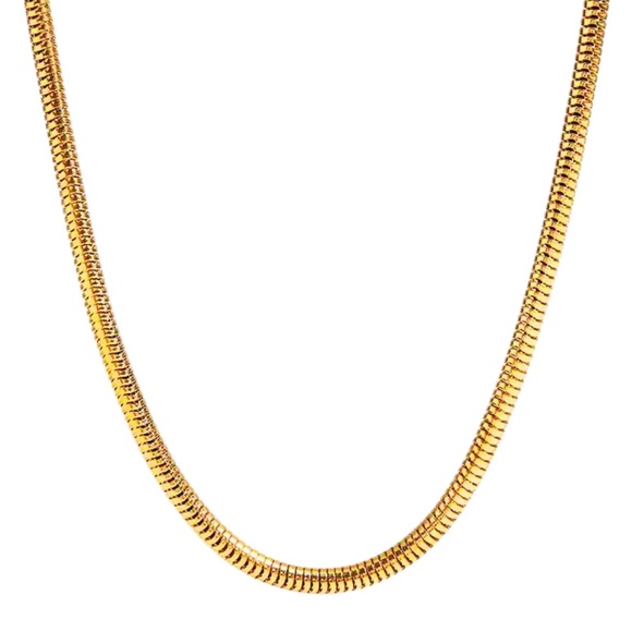 18k Gold Plated Flex Snake Herringbone Chain - Picture 1 of 2
